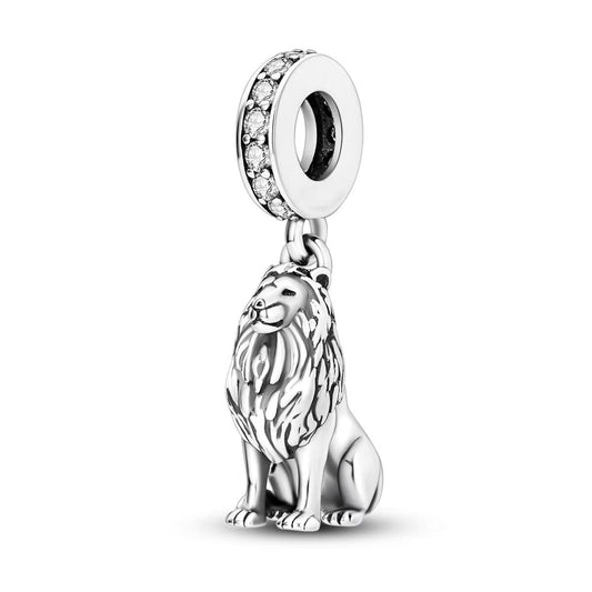 Majestic Lion Clear CZ Dangle Charm