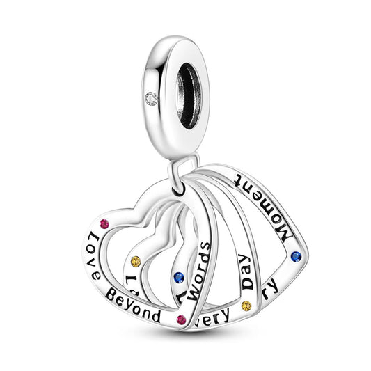 Love Beyond Words Spinning Fan Dangle Charm