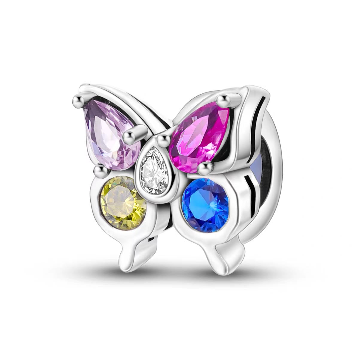 Rainbow Butterfly Clip Bead Charm