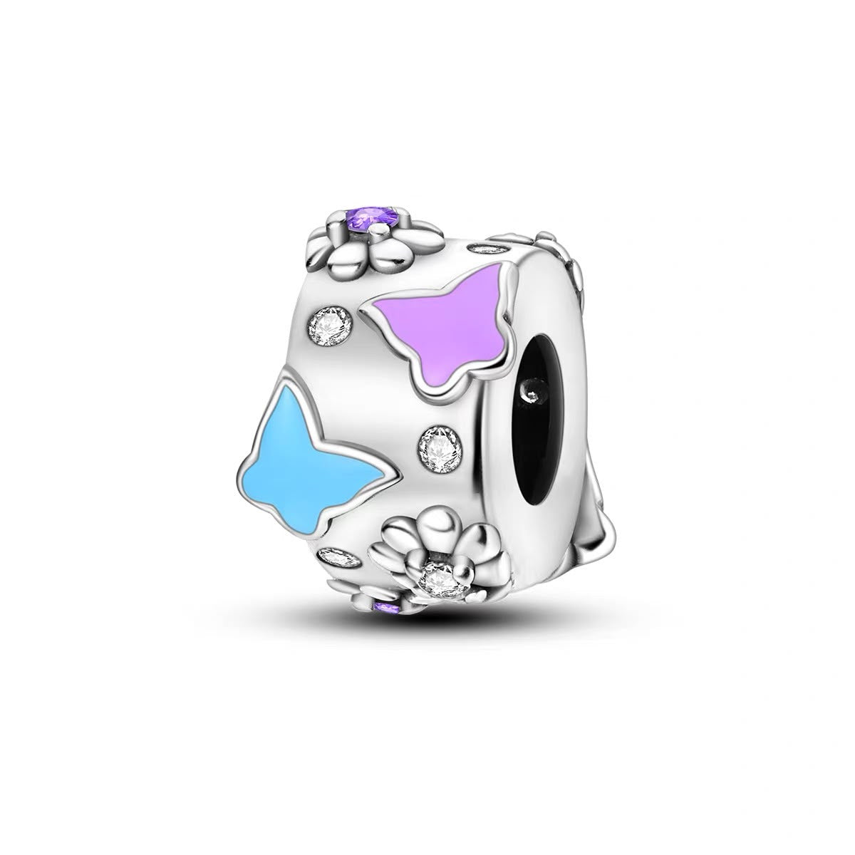 Pastel Butterfly & Flower Clip Bead Charm