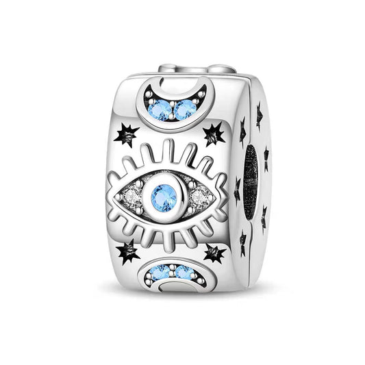Evil Eye & Moon Clip Bead Charm