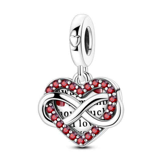 Infinity Love Heart Dangle Charm