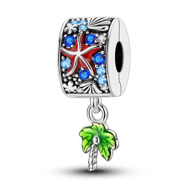 Starfish & Palm Tree Ocean Bead Charm