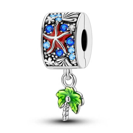 Starfish & Palm Tree Ocean Bead Charm