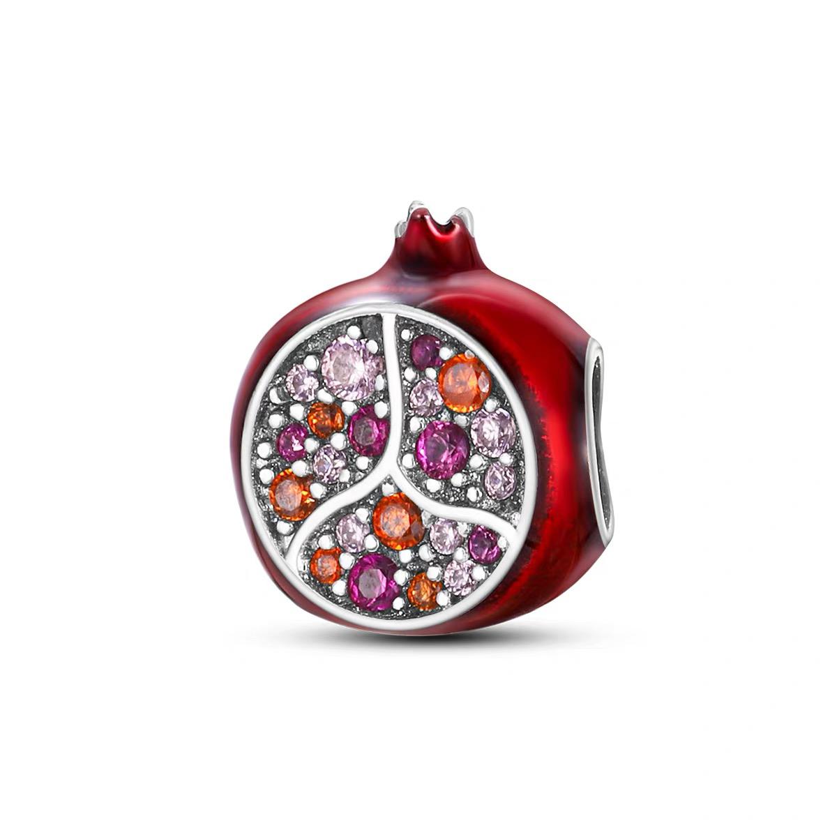 Pomegranate CZ Seed Bead Charm